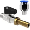 Conjunto: conector de encaixe rápido + válvula de esfera + espigão - 9 