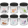 Conjunto de 6 frascos para crianças twist-off 212 ml com impressão e tampa fi 66/4 - 6 