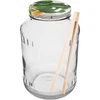 Frasco 1,5 L, fi 82/6 com tampa colorida + pinças ['frasco de vidro', ' frasco com tampa de rosca', ' frasco para fermentar pepinos', ' frasco para pepinos', ' frasco com pinças', ' pinças para pickles', ' pinças de cozinha']