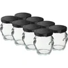 Frasco Ânfora TO 106 ml com tampa preta Ø 53 - 8 un. ['conjunto de frascos', ' frascos para compotas', ' frasco para conservas', ' frasco para conservas', ' frascos com tampas', ' frascos Ø 53', ' frascos com tampas coloridas', ' frascos para conservas', ' frascos para conservas caseiras', ' frascos para carne', ' pasteurizador de frascos', ' frascos para pasteurização', ' carne no frasco', ' frasco ânfora']