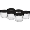 Frasco direito 235 ml (Ø 82) com tampa preta, 6 unidades ['conjunto de frascos', ' frascos para compotas e doces', ' frascos com tampas twist-off', ' frascos Ø 82 mm', ' frasco com tampa', ' tampa twist-off (6 patilhas)', ' frascos com tampas pretas', ' para conservas', ' para banho-maria', ' conservas em frasco', ' para carne']