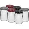 Frasco TO 156 ml com tampa colorida fi 53/4 - 6 unidades ['frascos', ' frascos pequenos', ' frasquinho', ' frasco de vidro', ' frascos de vidro', ' frasco com tampa', ' frascos para conservas', ' frascos para banho-maria', ' frascos para especiarias', ' frasco para doce', ' frasco para compotas', ' frasco para mel', ' frasquinho para mel']