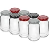 Frasco TO 190 ml com tampa colorida fi 53 - 8 unid. ['frascos', ' frascos pequenos', ' frasquinho', ' frasco de vidro', ' frascos de vidro', ' frasco com tampa twist-off', ' frascos para conservas', ' frasco para conservas caseiras', ' frascos para banho-maria', ' frascos para especiarias', ' frasco para doce', ' frasco para compotas', ' frasco para mel', ' frasquinhos TO 190 ml']
