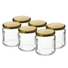 Frasco TO 500 ml com tampa dourada fi82/6 - 6 unid. ['frascos', ' frascos pequenos', ' frasquinho', ' frasco de vidro', ' frascos de vidro', ' frasco com tampa', ' frascos para conservas', ' frasco para pasteurização', ' frascos para especiarias', ' frasco para doce', ' frasco para compotas', ' frasco para mel', ' frasquinho para mel']