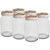 Frasco TO 900 ml com tampa colorida fi82/6 - 6 unid. ['frasco para conservas', ' frasco 900 ml', ' frasco com tampa de rosca', ' frasco com tampa colorida', ' frasco de cozinha', ' frasco de vidro', ' frasco para pequenos objetos', ' frasco para fruta em calda', ' frasco para cogumelos', ' frasco para doces e compotas', ' frascos com tampa de rosca']