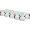 Frasco twist-off 30 ml com tampa colorida, diâmetro 43 mm - 10 unid. ['frascos', ' frascos pequenos', ' frasquinho', ' frasco de vidro', ' frascos de vidro', ' frasco com tampa de rosca', ' frascos para conservas', ' frasco para conservas', ' frascos para pasteurização', ' frascos para especiarias', ' frasco para doce', ' frasco para compotas', ' frasco para mel', ' frasquinho para mel']