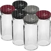 Frasco Twist-Off 90 ml com tampa colorida Ø 43 mm, 6 un. ['frascos para conservas', ' frascos com tampas', ' para compotas', ' para doces', ' para especiarias']