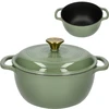 Panela de ferro fundido esmaltada - cor sálvia, 4 L - 12 
