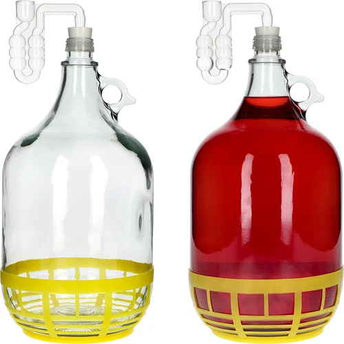4 x Dama 5 L com rolha, borbulhador, tampa e cesto - 6