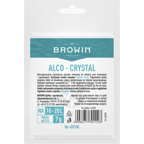 Alco-crystal - agente para melhorar as qualidades das bebidas alcoólicas