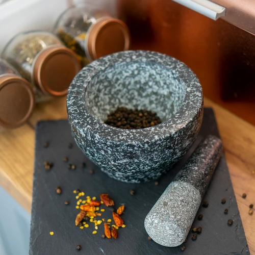 Almofariz de cozinha de granito com pilão - 12