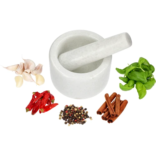 Almofariz de cozinha em mármore, branco, Ø 10 cm - 7