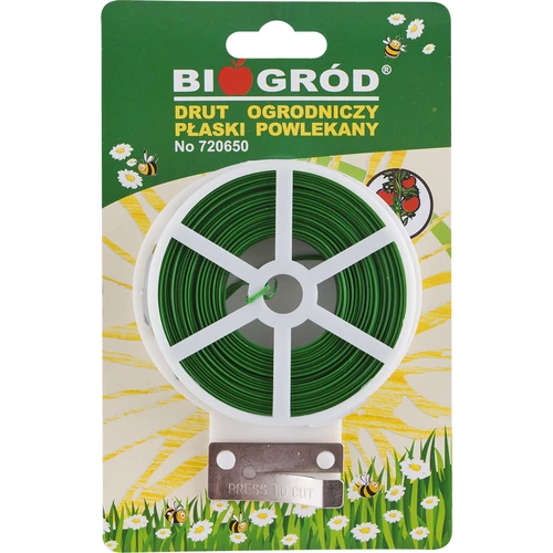 Arame de jardinagem plano, revestido a PVC 50m x 2mm