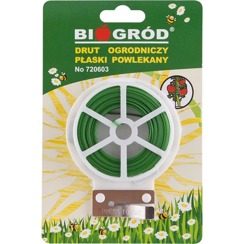 Arame de jardinagem plano, revestido a PVC 50m x 2mm - 3