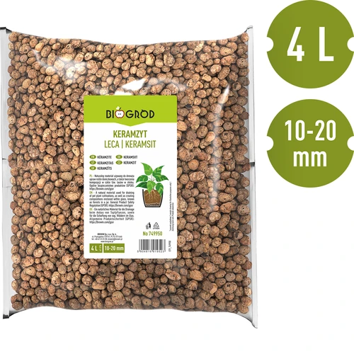 Argila expandida para plantas em vaso, jardinagem e florestas em vidro 10–20 mm, 4 L - 5