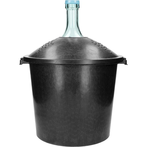 Balão de vidro para vinho 25 L — com cesto de plástico