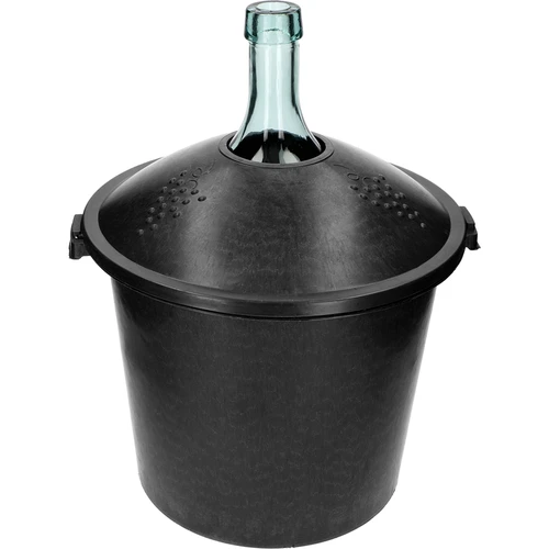 Balão de vidro para vinho 25 L — com cesto de plástico - 3