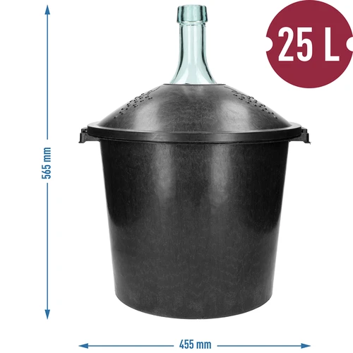 Balão de vidro para vinho 25 L — com cesto de plástico - 7