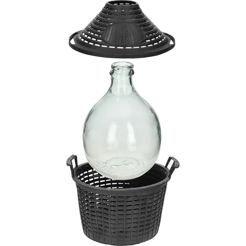 Balão para vinho 5 L com cesto de plástico - 4