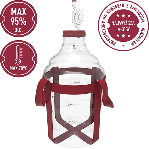 Balão para vinho, leve e inquebrável, com alças, 25 L - 5
