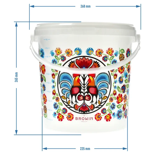 Balde para uso alimentar GWIOZDA - com tampa, 10 L - 6