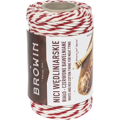 Barbante alimentar branco e vermelho em algodão (240°C) 55 m - 2