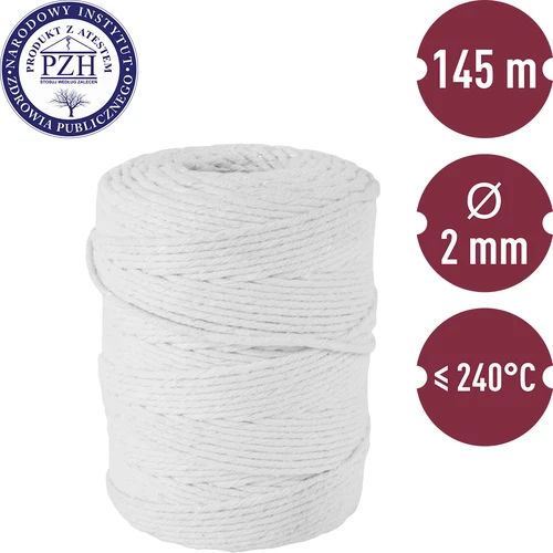 Barbante para charcutaria de algodão branco (240°C) 145 m - 2