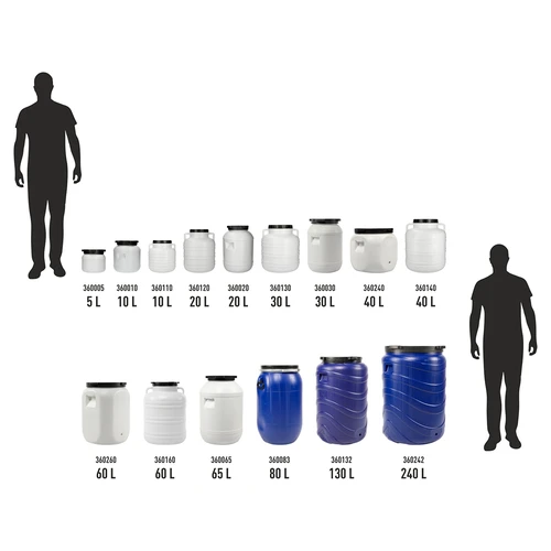 Barril para Fermentação 20 L - branco, com alças - 11
