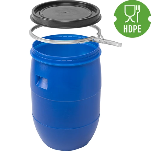 Bidão para couve fermentada 60 L, com aro de aperto, azul, Sterk - 3