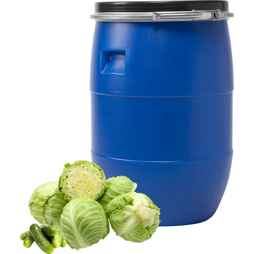 Bidão para couve fermentada 60 L, com aro de aperto, azul, Sterk - 2