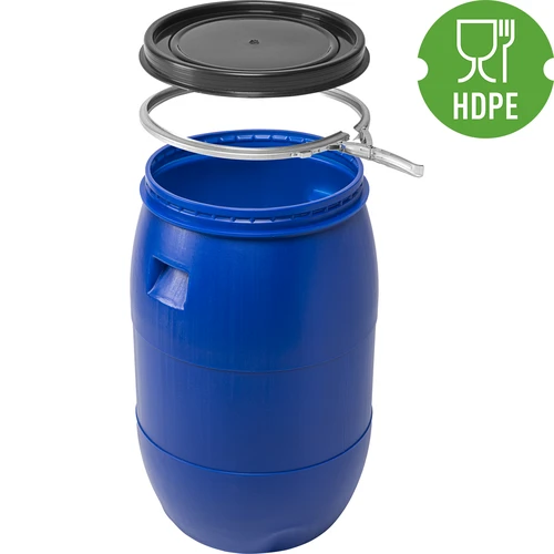 Bidão para couve fermentada 85 L, com aro de aperto, azul, Sterk - 3