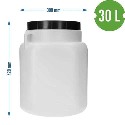 Bidão Quadrado de 30 L, branco, com pegas, Sterk - 10