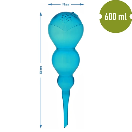 Bola de rega tripla (três câmaras), azul transparente, 600 ml - 5