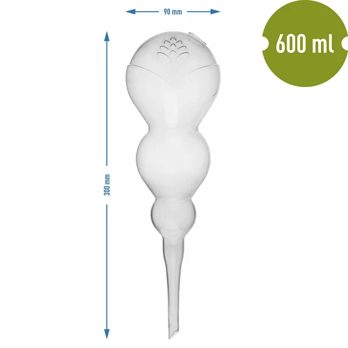 Bola de rega tripla (três câmaras), transparente e incolor, 600 ml - 5