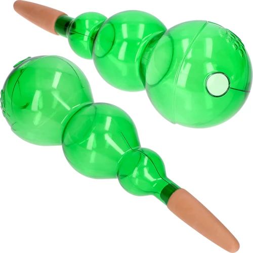 Bola de rega tripla (três compartimentos), transparente verde, com espigão cerâmico, 600 ml - 2