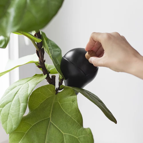 Bolas de rega para plantas, pretas mate, com rolha, 400 ml, 4 un. - 13