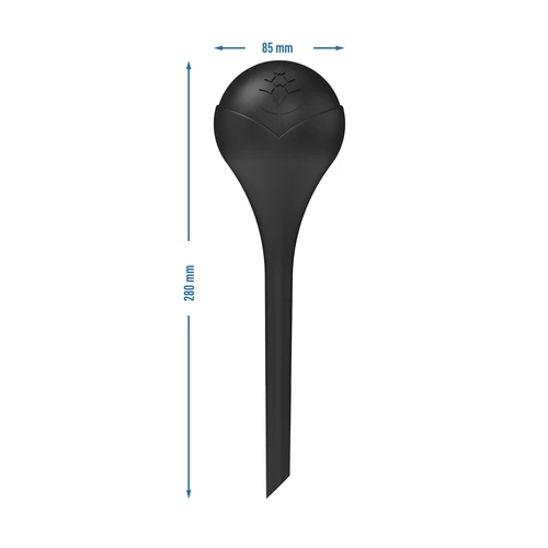 Bolas de rega para plantas, pretas mate, com rolha, 400 ml, 4 un. - 6