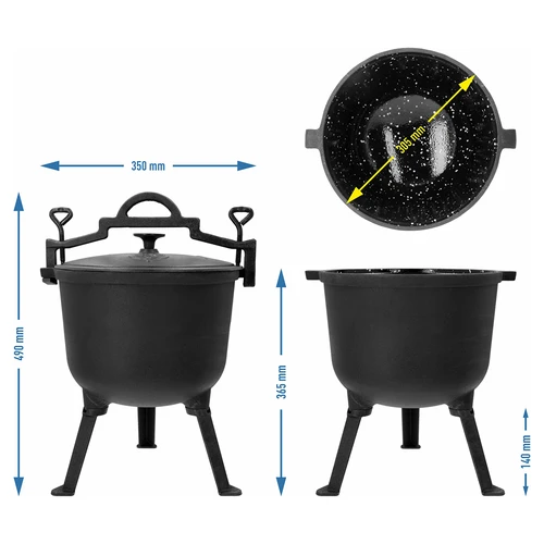 Caldeirão esmaltado, 10 l, ferro fundido - 5