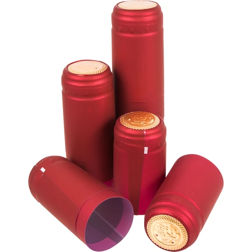 Cápsulas termorretráteis com perfuração vermelhas Ø31 mm, 100 unidades
