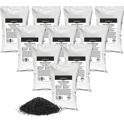 Carvão ativado de casca de coco 1 kg x 10 - conjunto