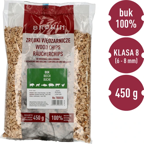 Chips de faia para fumagem/churrasco, 450 g, classe 8 - 3
