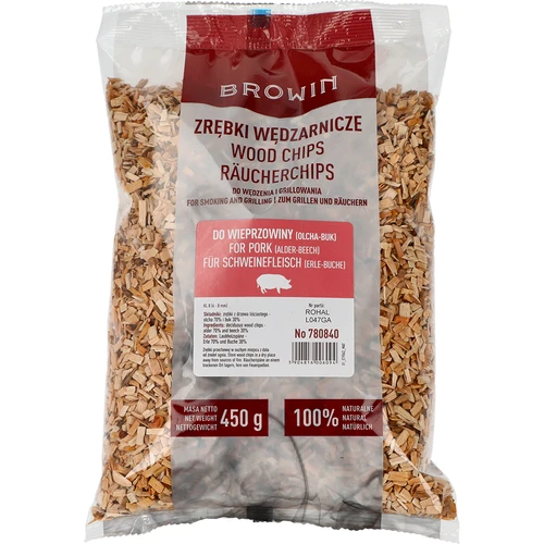 Lascas de madeira para fumagem/grelhar 70% amieiro + 30% faia, 450 g, classe 8