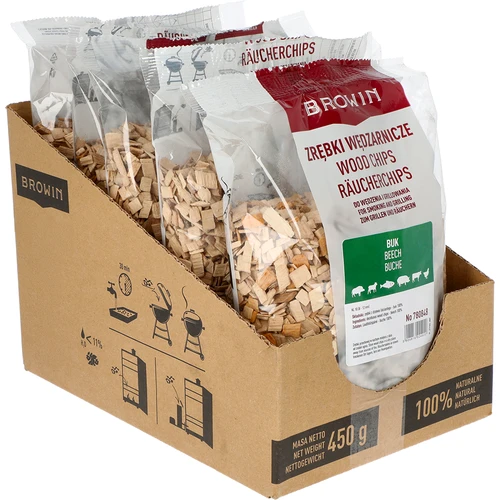 Chips de madeira para fumagem/grelhar, faia, 450 g, classe 10 - 2