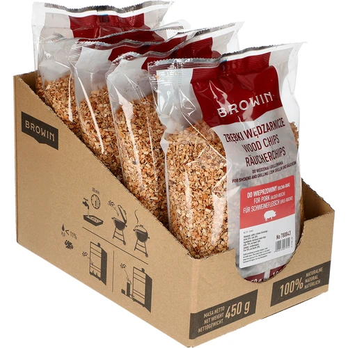 Lascas para fumagem/grelhar 70% amieiro + 30% faia, 450 g, classe 2 - 2