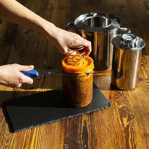 Conjunto com camisa de água-cozedor de fiambre 1,5 kg + panela - 25