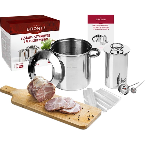 Conjunto com camisa de água-cozedor de fiambre 1,5 kg + panela - 18