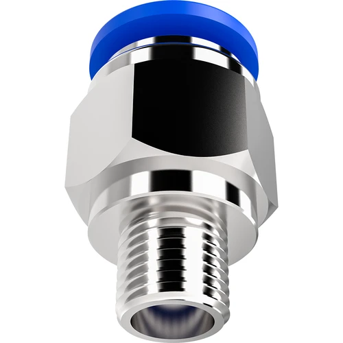 Conjunto: conector de encaixe rápido + válvula de esfera + espigão - 6