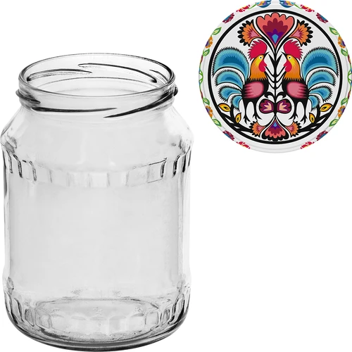 Conjunto de 6 frascos TO 720 ml com tampa colorida fi 82/6 - 8
