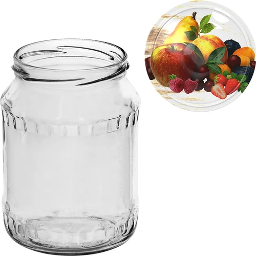 Conjunto de 6 frascos TO 720 ml com tampa colorida fi 82/6 - 9