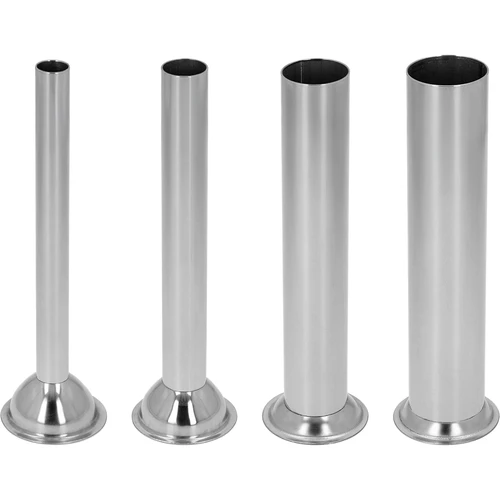 Conjunto de funis em aço inoxidável para máquinas de encher enchidos verticais Browin, compatíveis com 3, 5 e 7 L, 4 peças